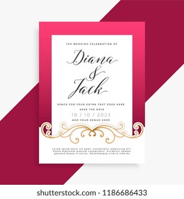 beautiful floral wedding card design