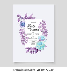 Beautiful Floral Wedding Card. Illustrator and designer. Wedding Invites, save the date, Birthday Invites, Video Invites, E-Cards.