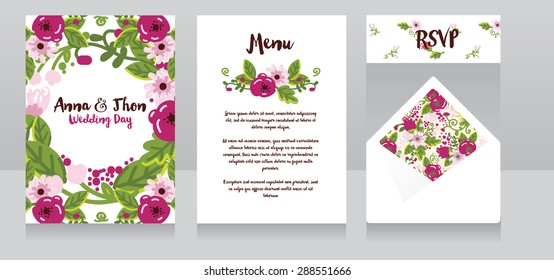 beautiful floral wedding design, vector illustration