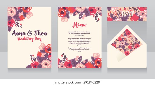 beautiful floral wedding design, vector illustration