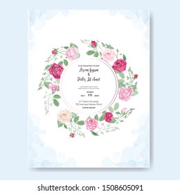 beautiful floral wedding invitation card