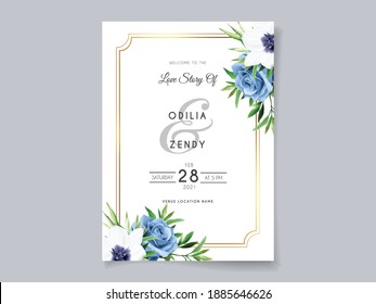 Beautiful floral wedding invitation card template