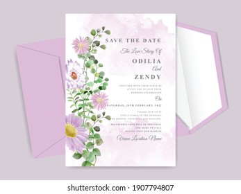 beautiful floral wedding invitation card template