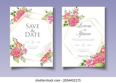 Beautiful Floral Wedding Invitation Card Template