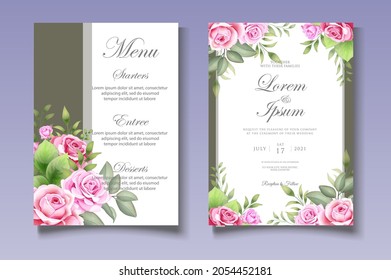 Beautiful Floral Wedding Invitation Card Template