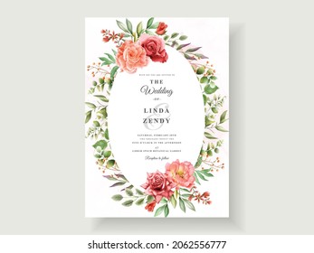 beautiful floral wedding invitation card