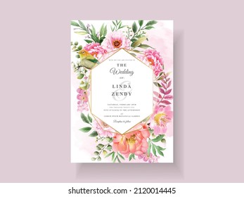 beautiful floral wedding invitation card