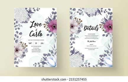 beautiful floral wedding invitation card template