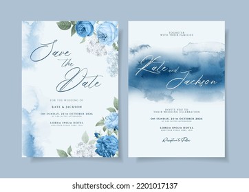 beautiful floral wedding invitation card template