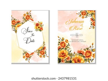 beautiful floral wedding invitation card template