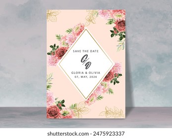 beautiful floral wedding invitation card