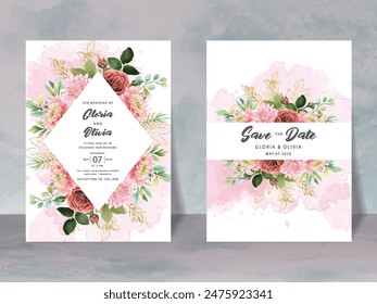 beautiful floral wedding invitation card