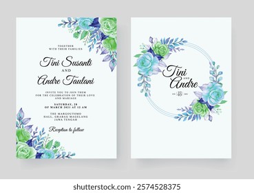 Beautiful Floral Wedding Invitation Set. Illustrator and designer. Wedding Invites, save the date, Birthday Invites, Video Invites, E-Cards.