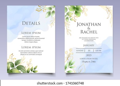 Beautiful floral wedding invitation template