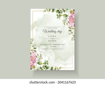 Beautiful floral wedding invitation template