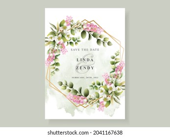 Beautiful floral wedding invitation template