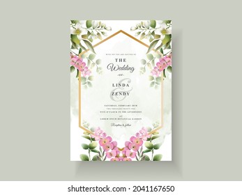 Beautiful floral wedding invitation template