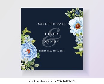 Beautiful floral wedding invitation template