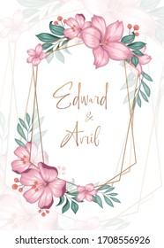 Beautiful floral wedding invitation templates