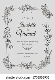 Beautiful floral wedding invitation templates