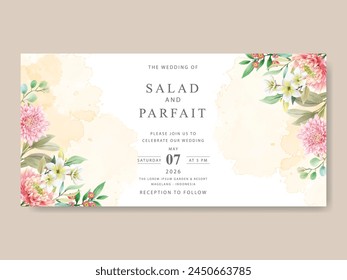 beautiful floral wedding invitations card template