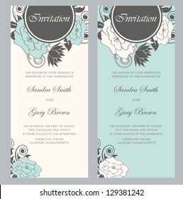 Beautiful floral wedding invitations. Vector illustration svg