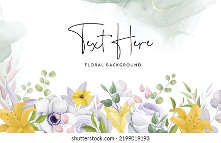 beautiful floral wreath background template