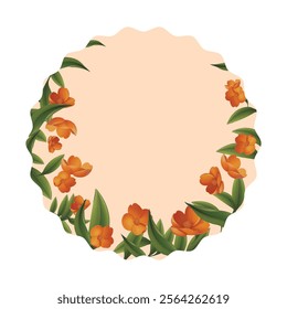 beautiful floral wreath and frame design
