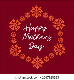 beautiful floral wreath happy mother's day greeting card vector