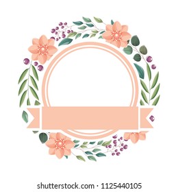 beautiful floral wreath and ribbon flowers decoration