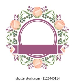 beautiful floral wreath and ribbon flowers decoration
