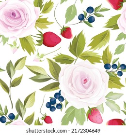 beautiful floral wreath seamless pattern