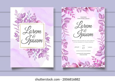 Beautiful Floral Wreath Wedding Card Set