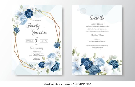 Navy Blue Wedding Invitation Border Images Stock Photos Vectors Shutterstock