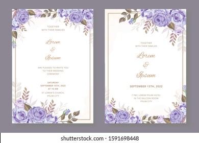 beautiful floral wreath wedding invitation card template