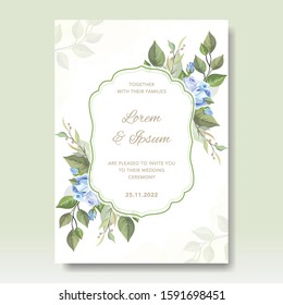 beautiful floral wreath wedding invitation card template