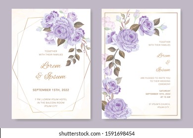 beautiful floral wreath wedding invitation card template