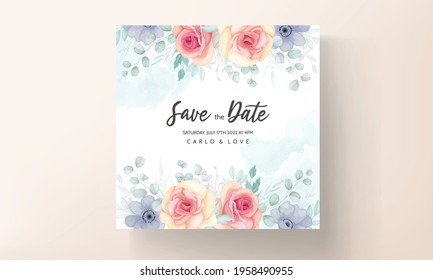 beautiful floral wreath wedding invitation card template