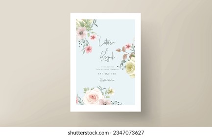 beautiful floral wreath wedding invitation card