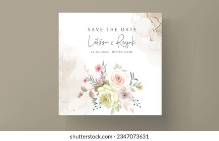 beautiful floral wreath wedding invitation card