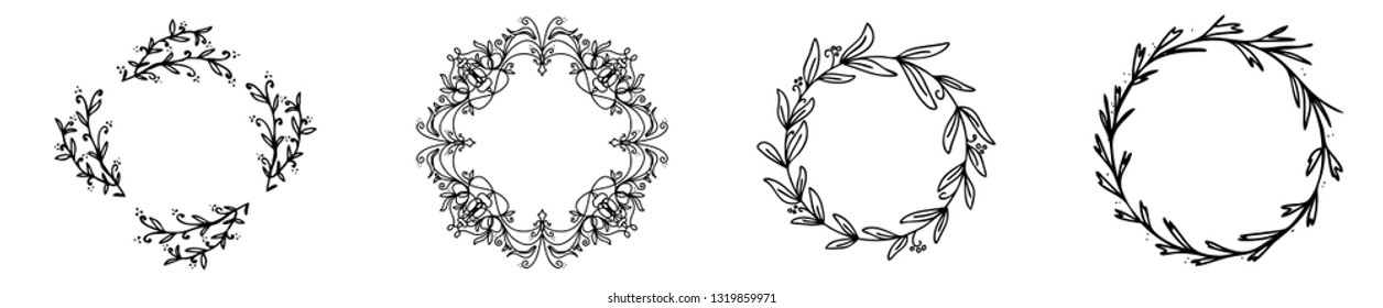 Beautiful floral wreaths collection vector