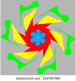 dibujo de vectores de línea abstracta de flores hermosas