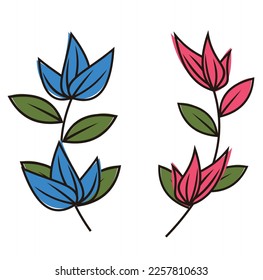 beautiful flower aesthetic minimalist design vector
