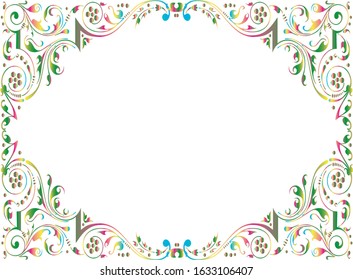 Beautiful flower arrangement frame full of colorful colors suitable for invitation cards and birthday greeting cards with a white background