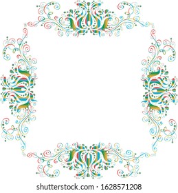 beautiful flower arrangement frames filled with green and yellow are suitable for invitation cards and greeting cards with a white background