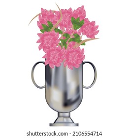 Hermoso arreglo de flores en una ilustración de vectores de vase