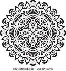 Beautiful flower art and mandala vector design