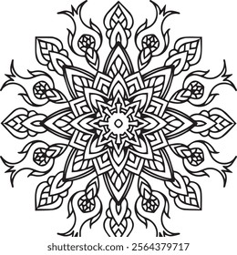 Beautiful flower art and mandala vector design