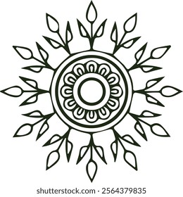 Beautiful flower art and mandala vector design