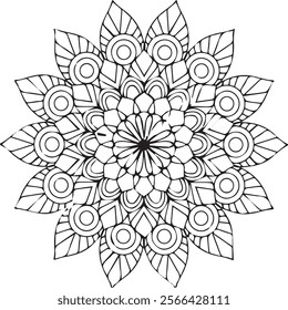 Beautiful flower art and mandala vector design